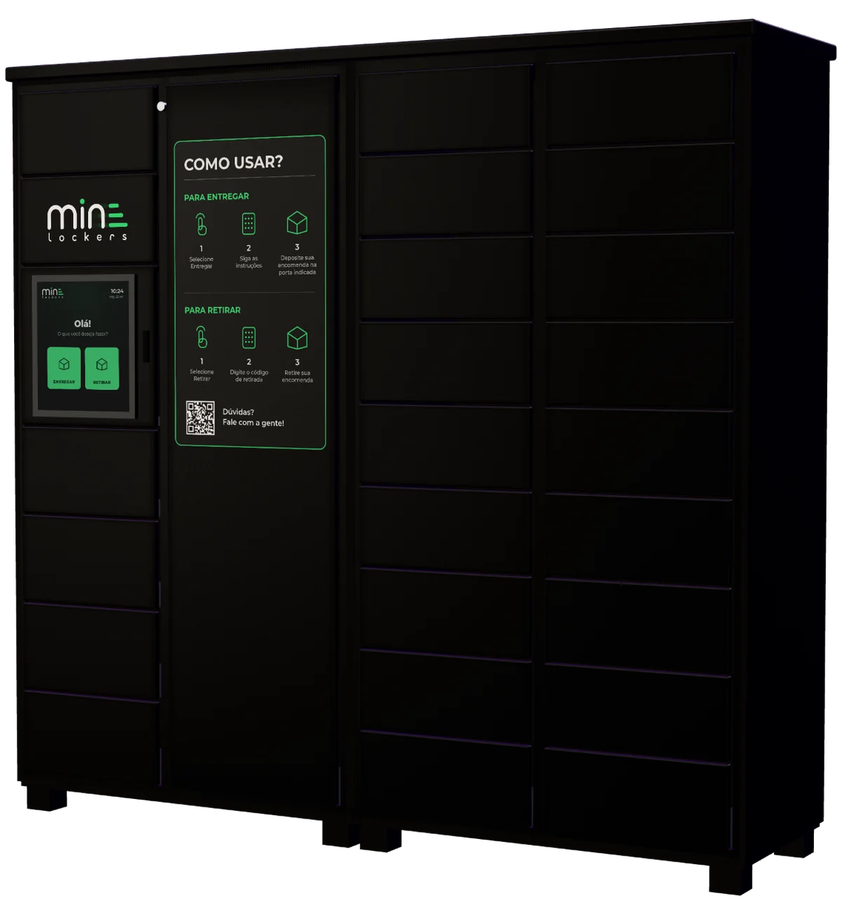 MINE Locker ao lado da recepção de um escritório corporativo